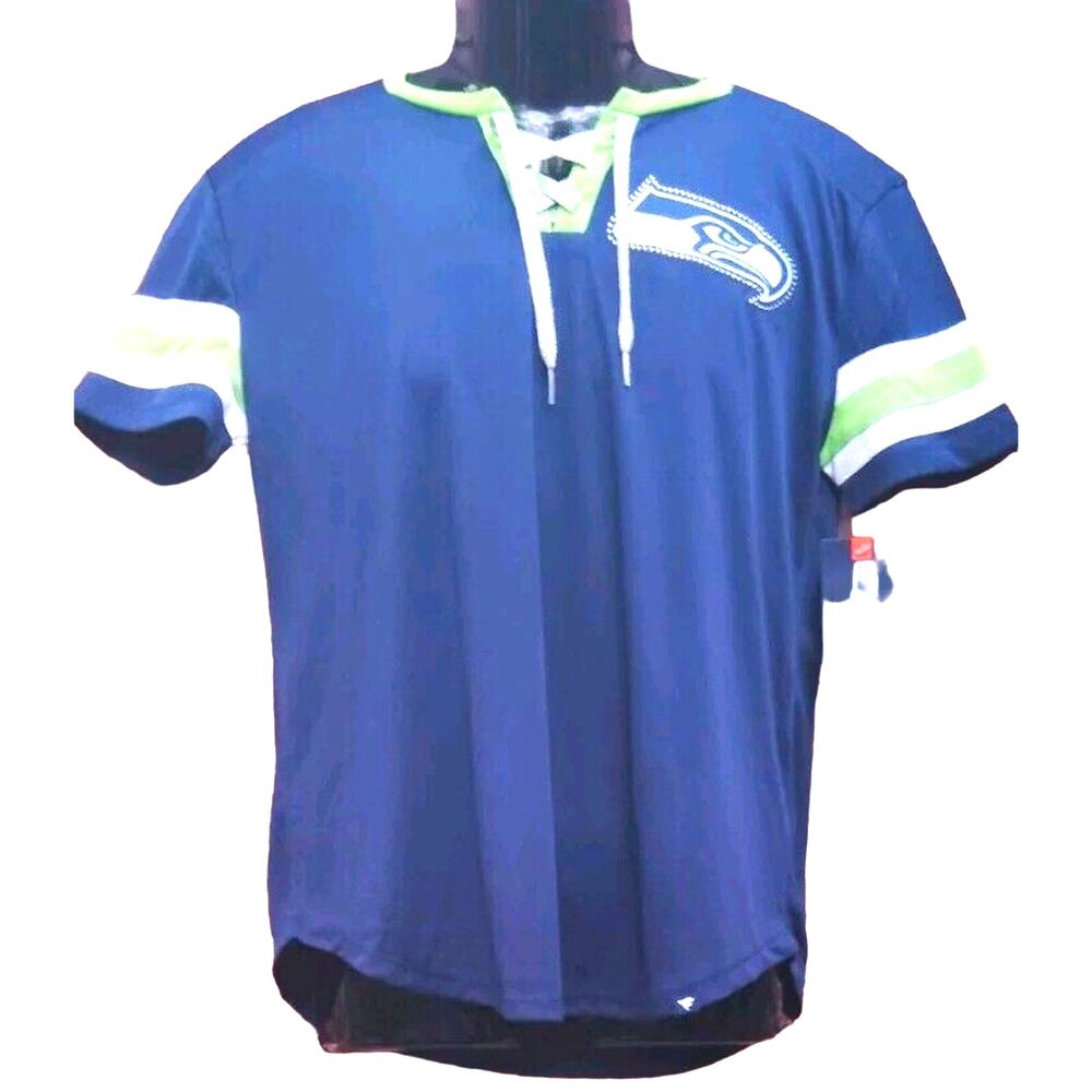 Seattle Seahawks Hockey Style NFL Rhinestone Shirt